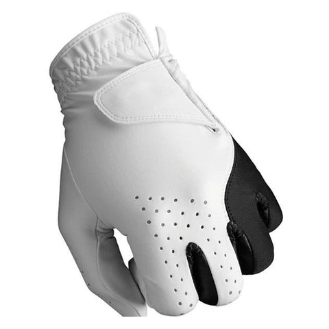 Mens Weather Spann Leather Golf Glove White