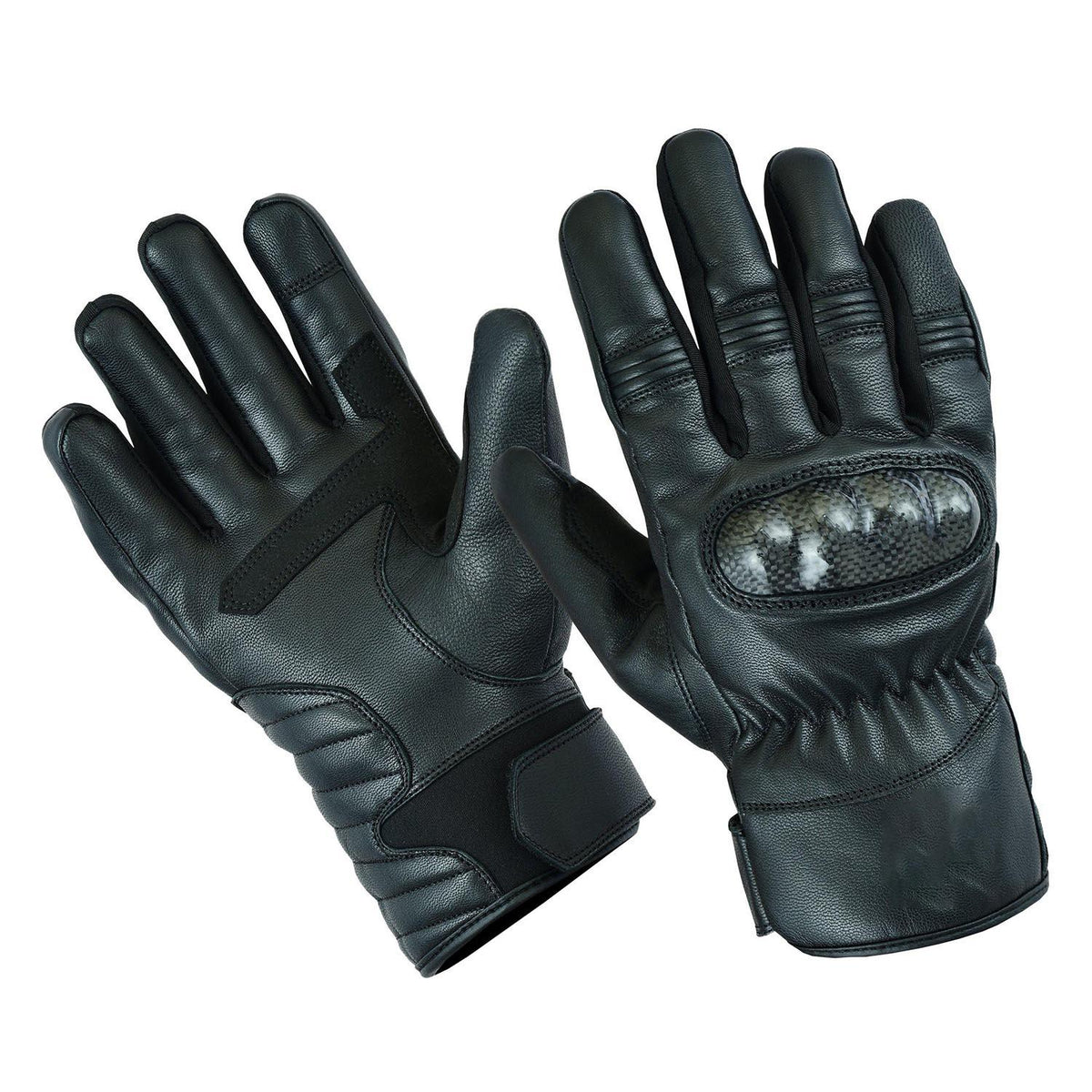 Motorcycle Leather Gloves Winter Thermal Waterproof Black