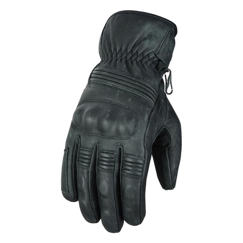 Motorcycle Leather Gloves With CE Armour Protection Black