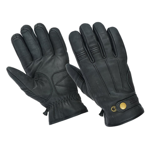 Motorcycle Leather Gloves Warm Soft Black