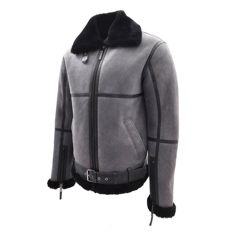 Original RAF Flying Sheepskin Jacket Tyler Grey Black Shearling