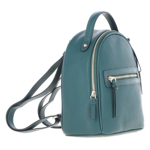 Small 100% Real Leather Backpack Green