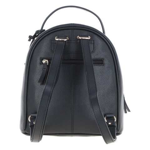 Small 100% Real Leather Backpack Black