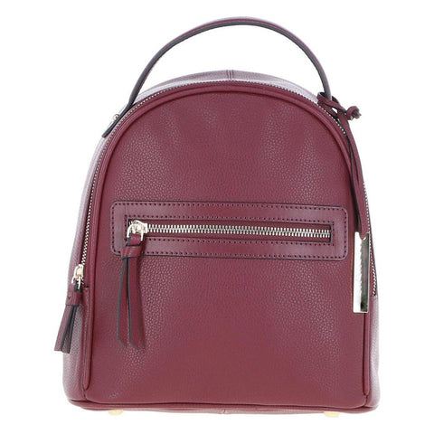 Small 100% Real Leather Backpack Burgundy