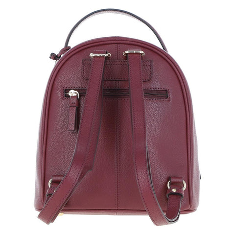 Small 100% Real Leather Backpack Burgundy