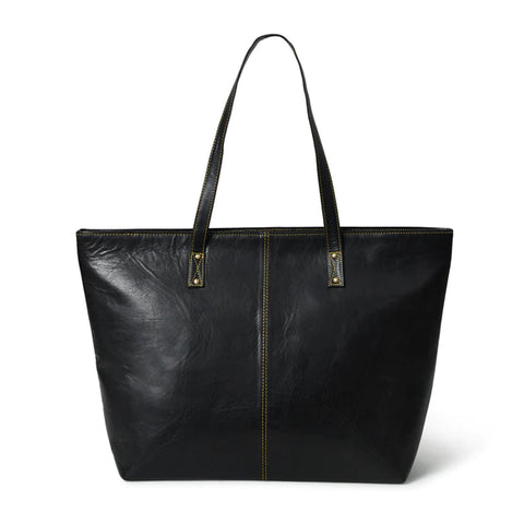 The Kim Women's Leather Tote Bag Black