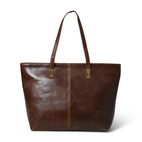 The Kim Women's Leather Tote Bag Dark Brown