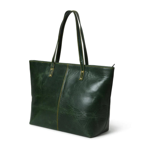 The Kim Women's Leather Tote Bag Green