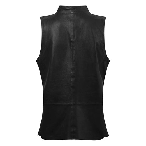 Tirsa Women's Leather Top in silky soft leather Nero Black