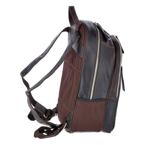 Unisex Leather Oily Hunter Backpack Brown