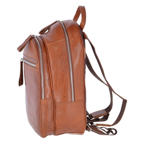 Unisex Leather Oily Hunter Backpack Tan