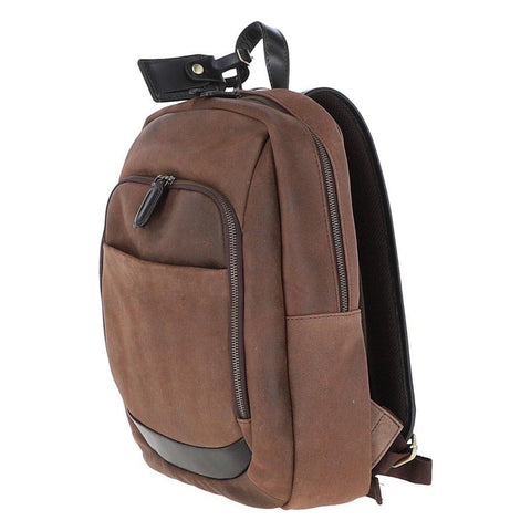 Vegetable Tanned Leather Backpack Oily Brown