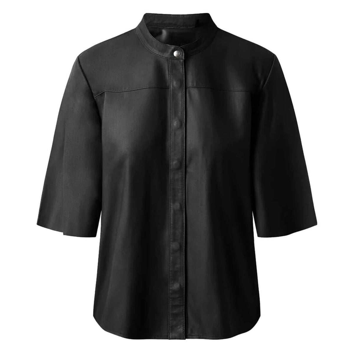 Soft Quality Women's Nero Leather Shirt Black