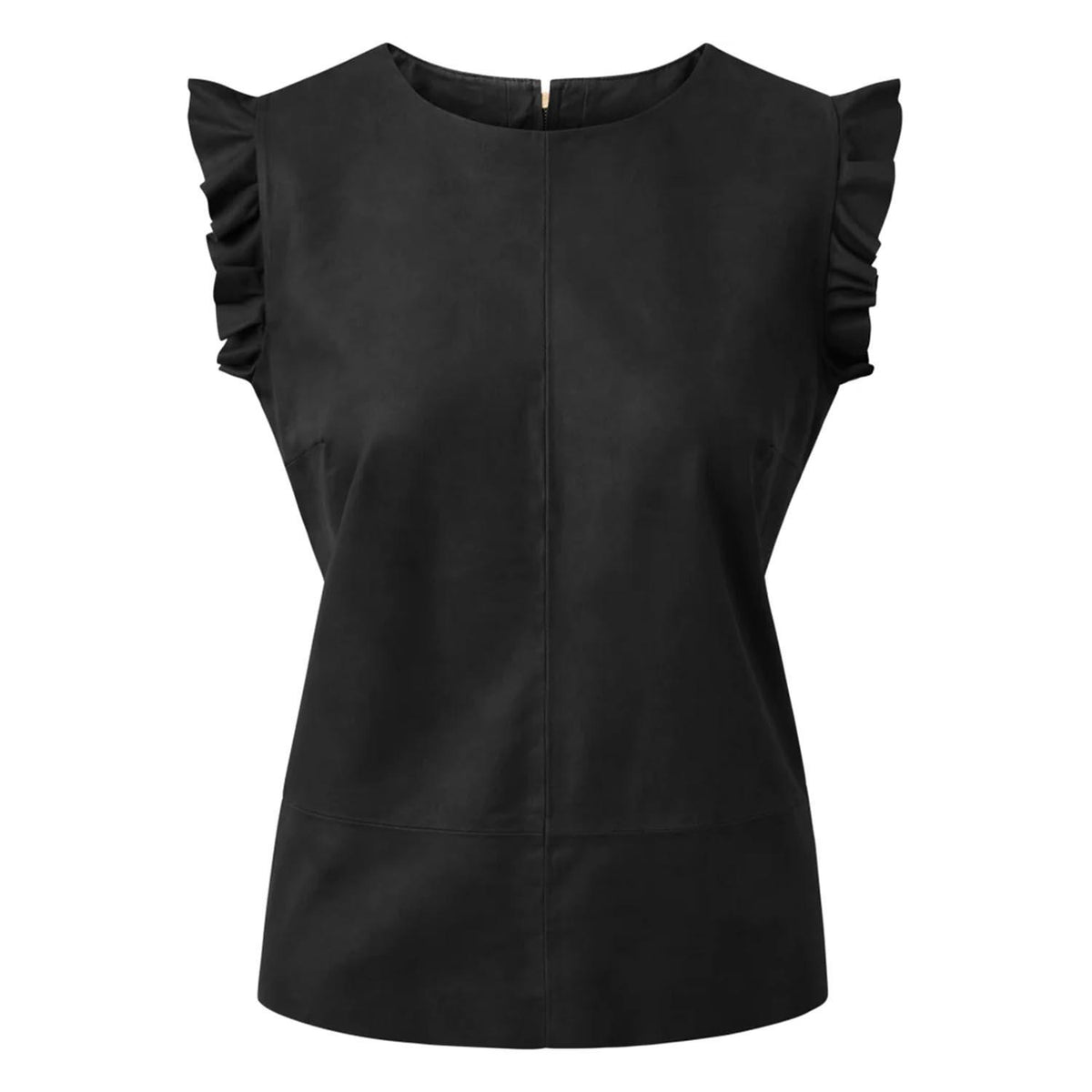 Leather Women's Top in Soft Quality Nero Black