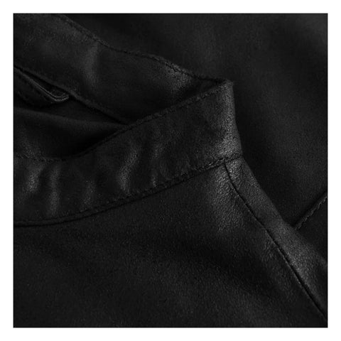 Women's Leather Shirt with Details Nero Black