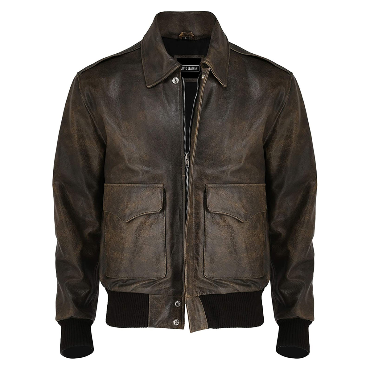 A2 Aviator Flight Jacket For Men Real Cowhide Distressed Leather Jacket