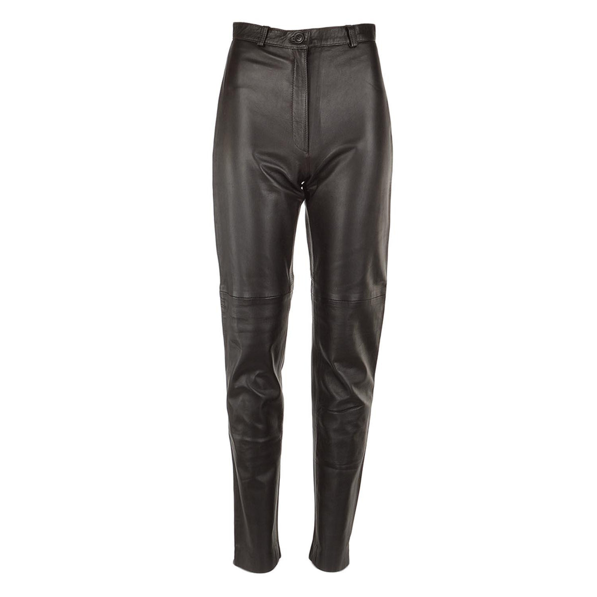 Womens Suede Leather Trousers Brown