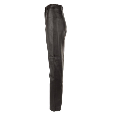 Womens Suede Leather Trousers Brown