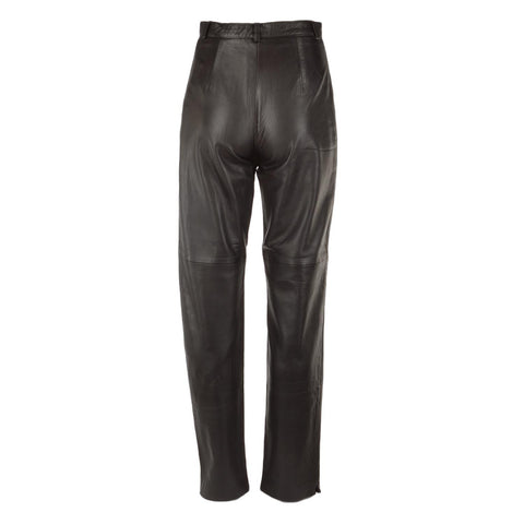 Womens Suede Leather Trousers Brown