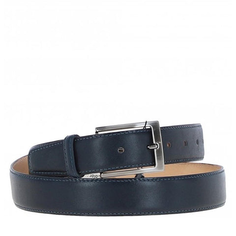 Men's Chino Leather Belt Navy