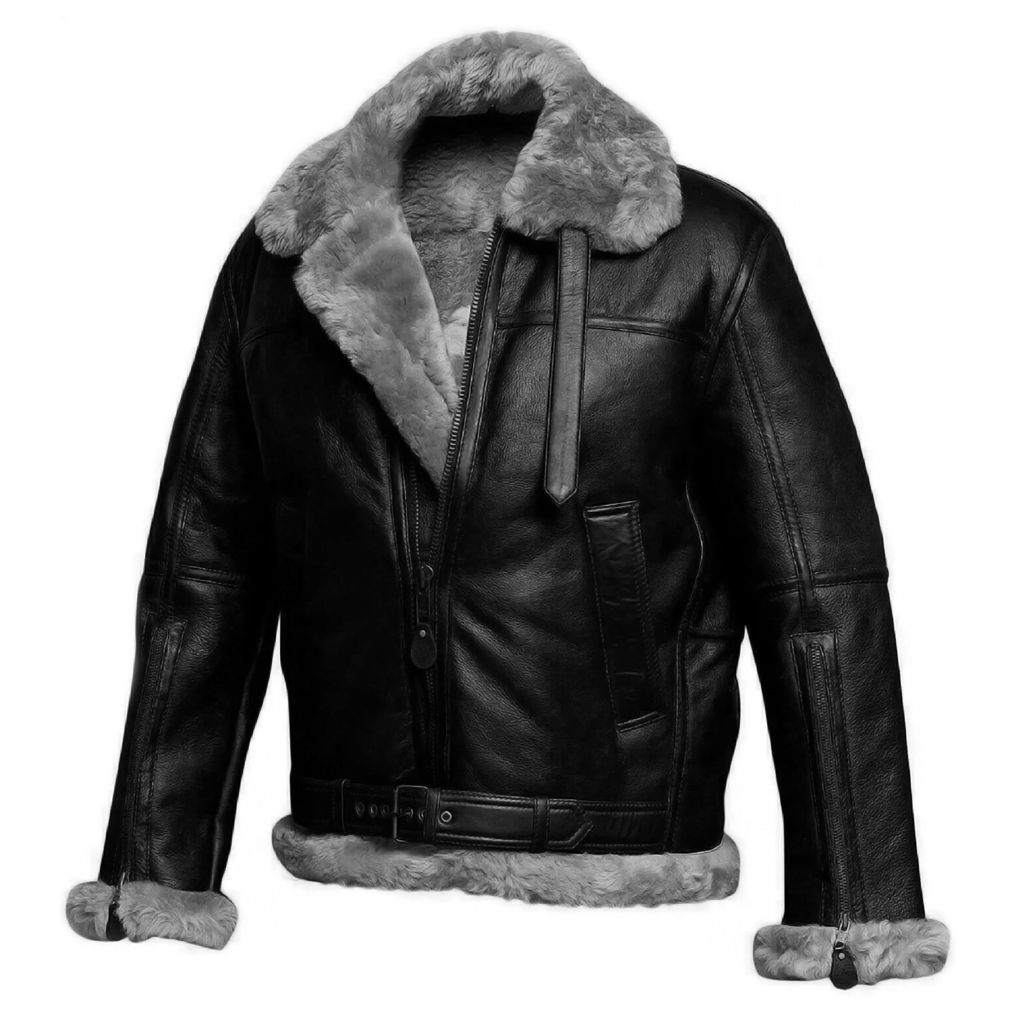 B3 Bomber Jacket For Men Real Sheepskin RAF Leather Jacket