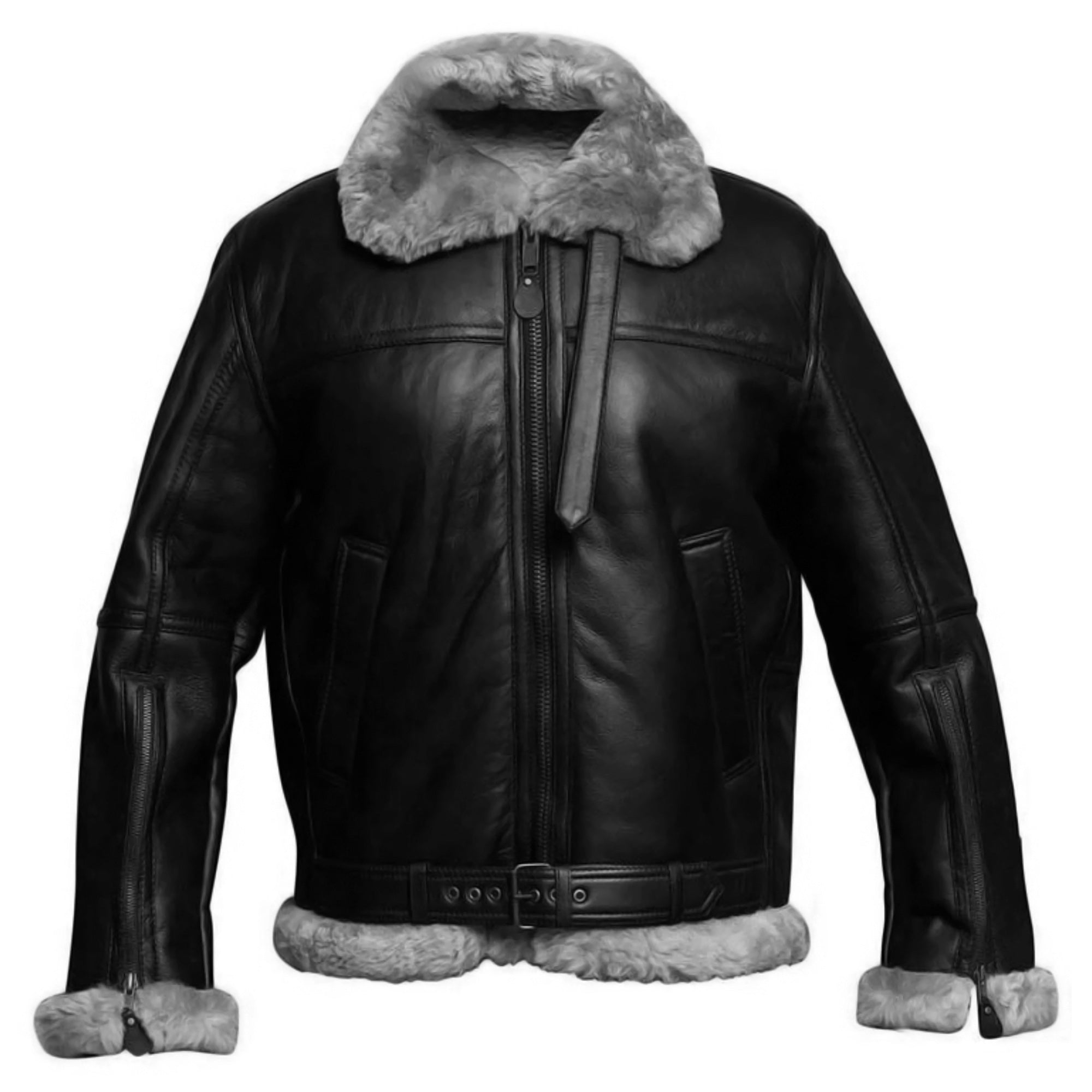 B3 Bomber Jacket For Men Real Sheepskin RAF Leather Jacket