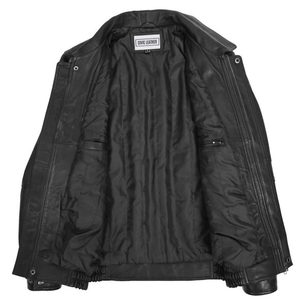 Classic Leather Bomber Jacket Jim Black
