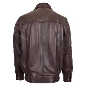 Classic Leather Bomber Jacket Jim Brown Nappa