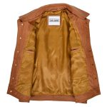 Mens Leather Lee Rider Casual Jacket Terry Tan