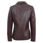 Womens Classic Zip Fastening Leather Jacket Julia Brown