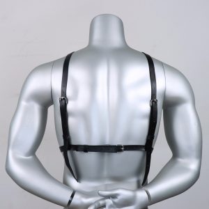 Men's Leather Harness Adjustable Fetish Gay harness Black