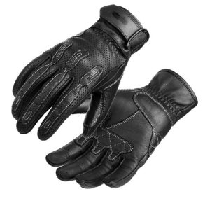 Real Leather Motorcycle Gloves Outdoor Racing Gloves Black
