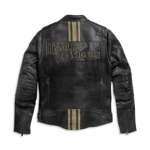 Mens H-D Triple Vent Black Harley Davidson Leather Jacket